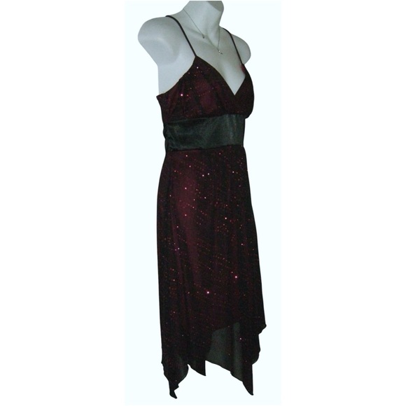Taboo Dress Vintage 90's Black Red Mesh Glitter Fairy Goth Whimsigoth y2k Witchy - Picture 3 of 12